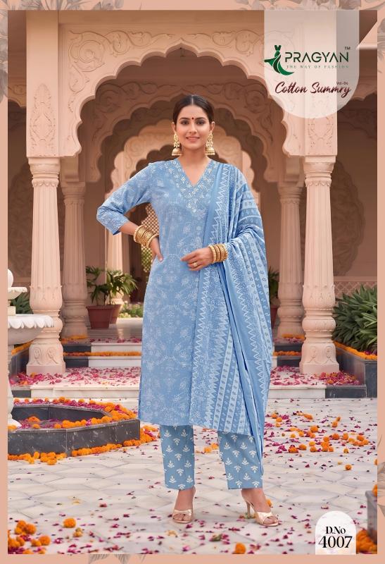PragyanTM cotton summry vol 4 wholesaler kurti and dress material hyderabad